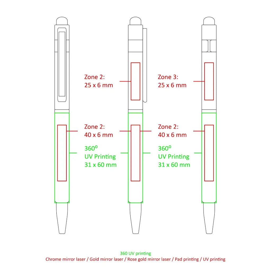 Hex Stylus Twist Metal Ballpen