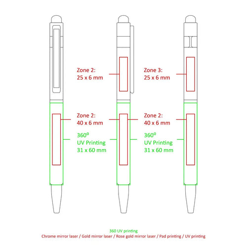 Hex Stylus Twist Metal Ballpen