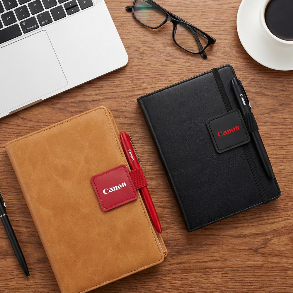 Stick-on Embossed Leather Pen Holder