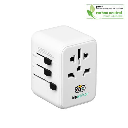White Matt Universal Travel Adaptor