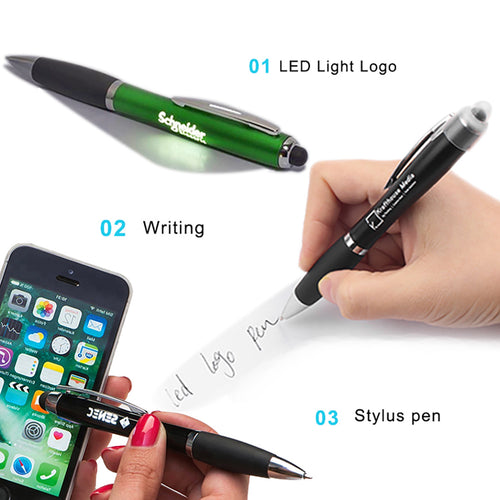 LED Ballpoint Pen with Stylus
