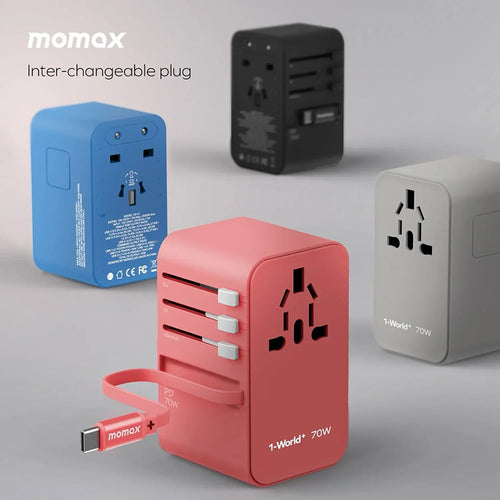 Momax GaN Travel Adaptor With Build-in USB-C Cable