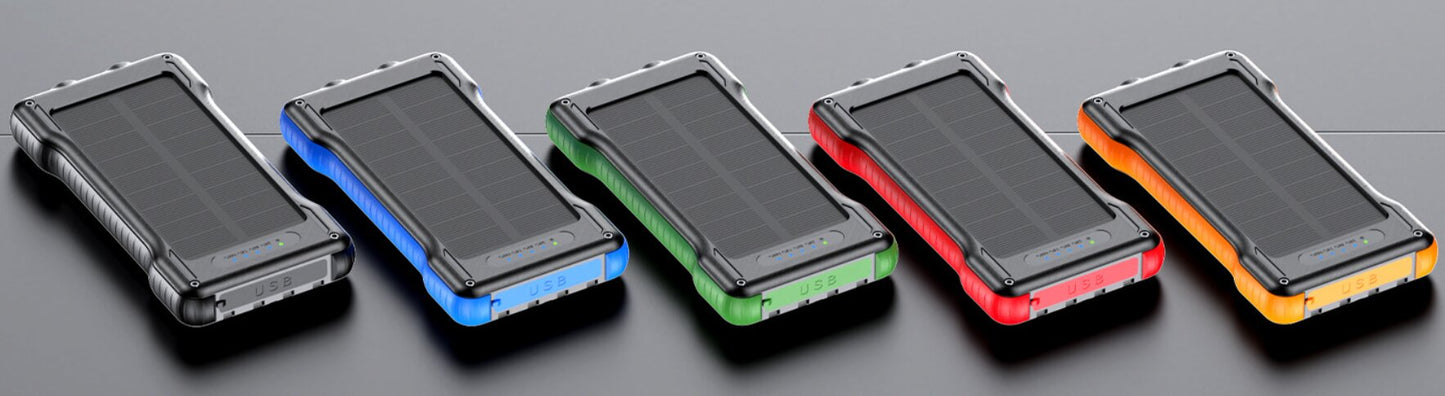 Solar Power Bank with Built‑in Cables