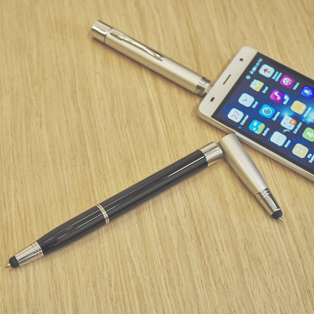 3-in-1 Metal Pen with stylus and powerbank