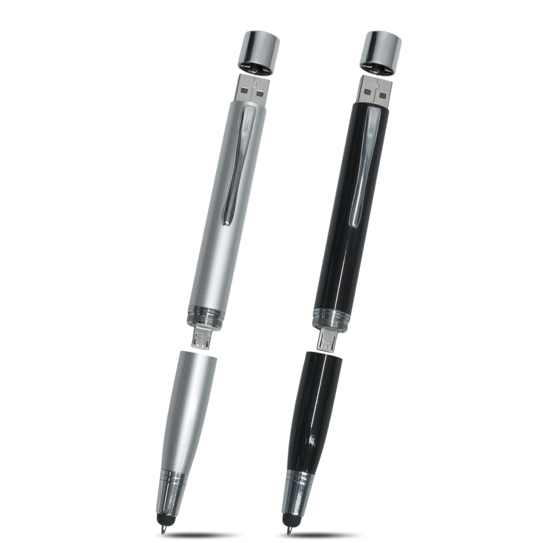 3-in-1 Metal Pen with stylus and powerbank