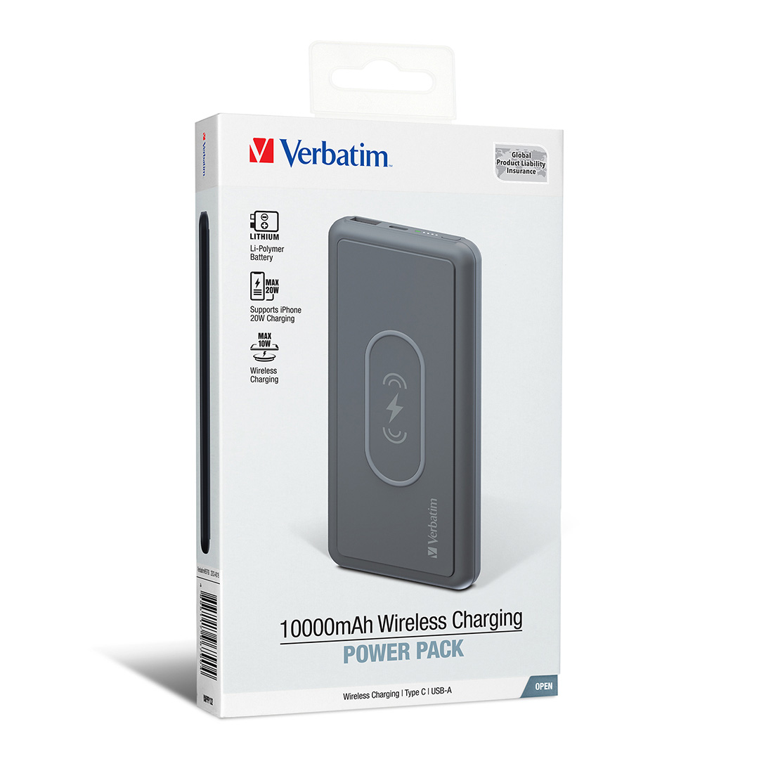 Verbatim 10000mAh Wireless Charging Power Pack