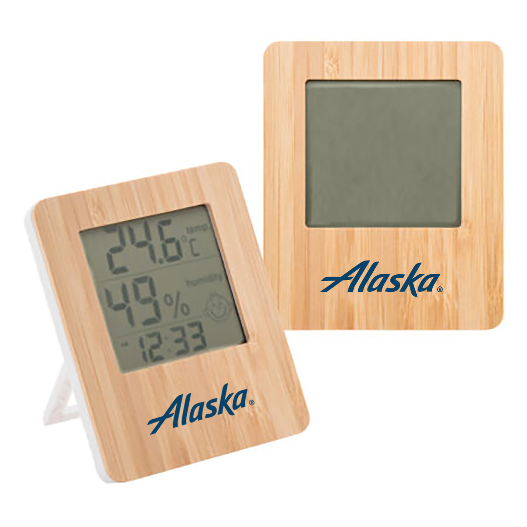 Desktop Bamboo Temperature and Humidity Clock