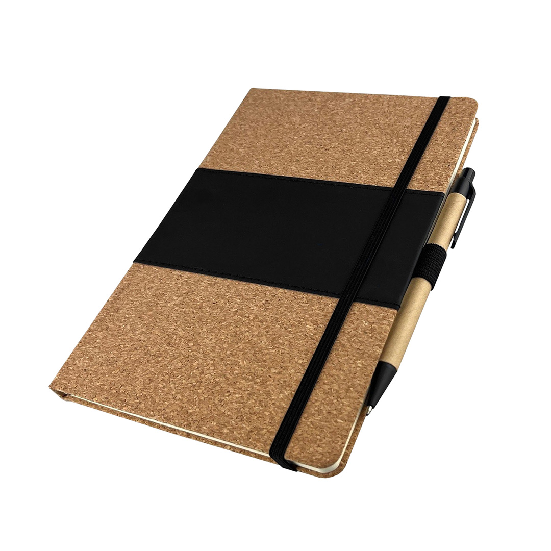 Cork & PU cover A5 Notebook with Paper Pen