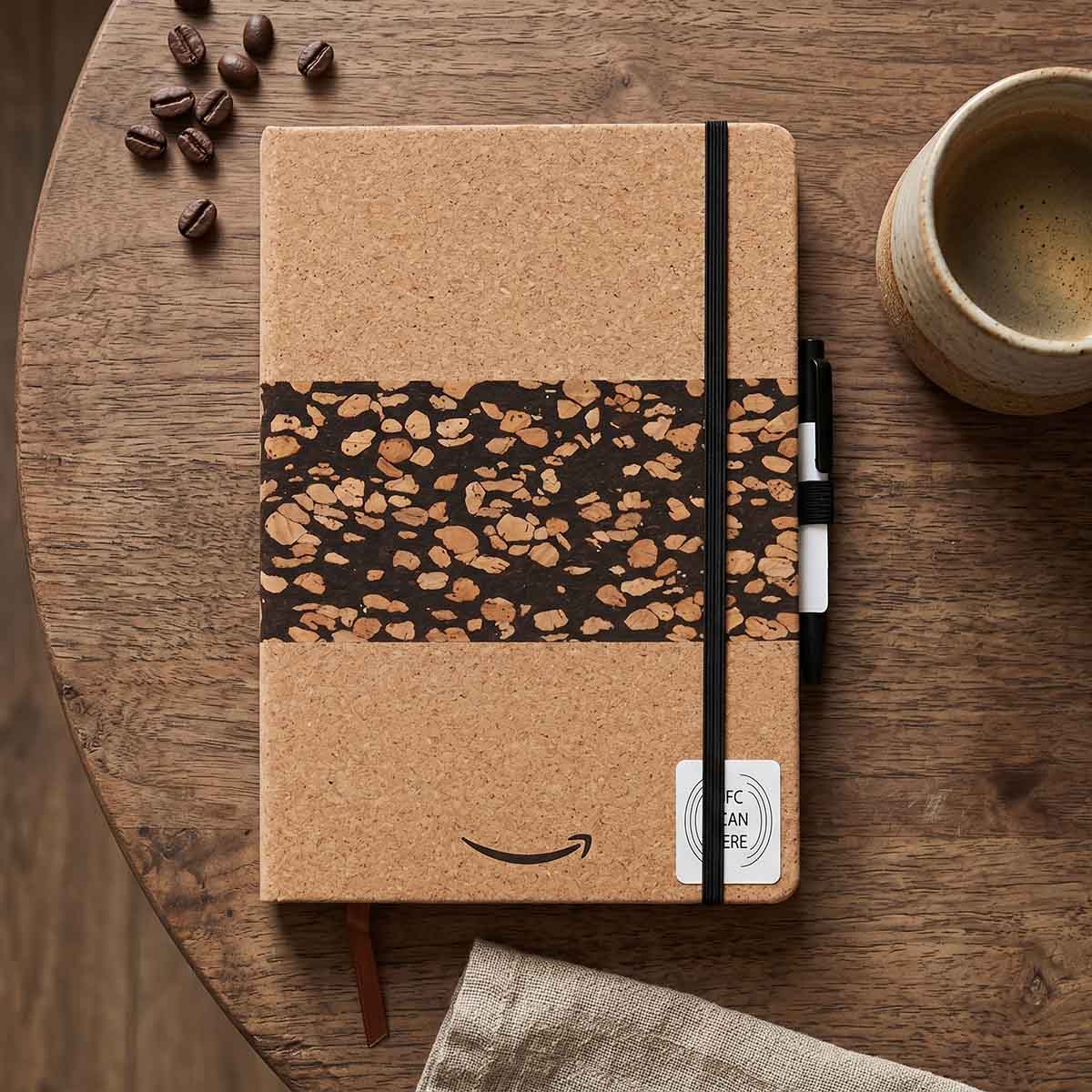 Cork and Coffee Grounds Notebook