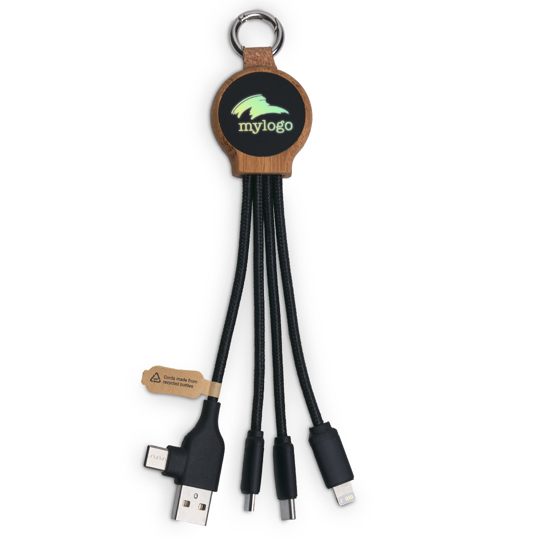 Bamboo LED Charging Cable with RPET cable