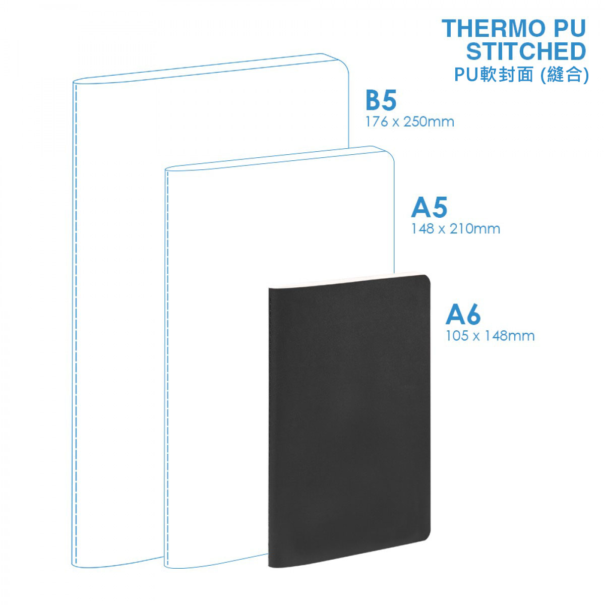 PU A6 Soft Cover (stitched) Notebook