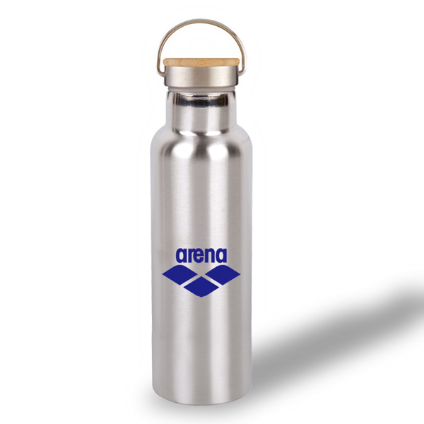Bamboo Trimmed Stainless Steel Flask