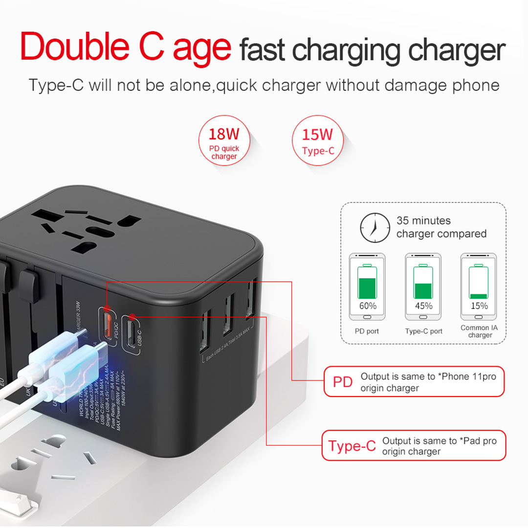 Fast Charge Travel Adaptor