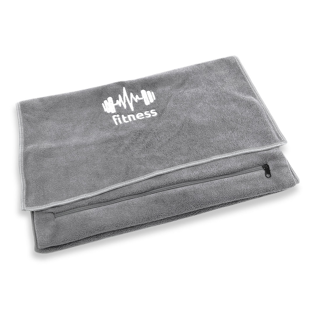 Microfiber Gym SportsTowel with Zipper Pocket