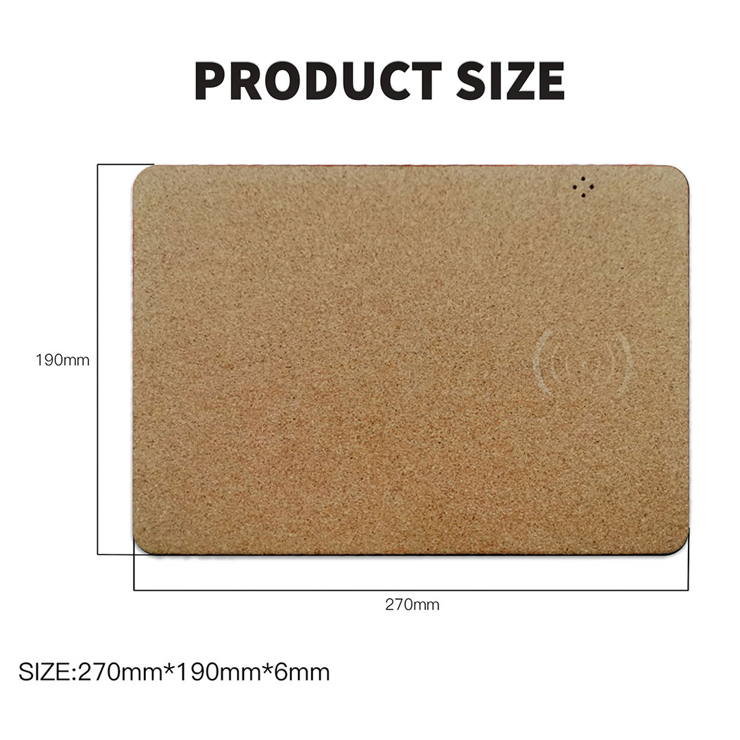 Wireless charging cork mouse pad