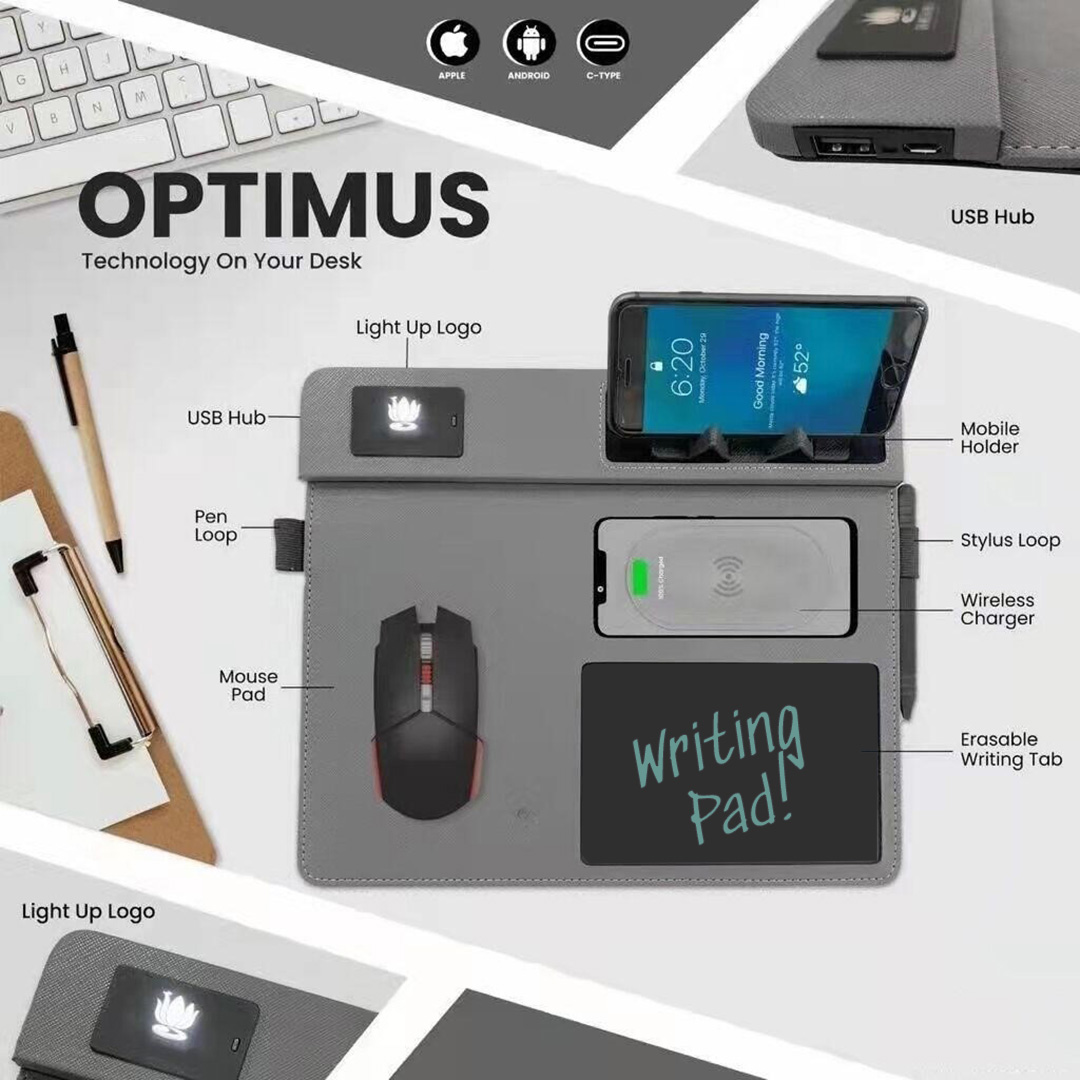 Multi Function Wireless Charging Mouse Pad