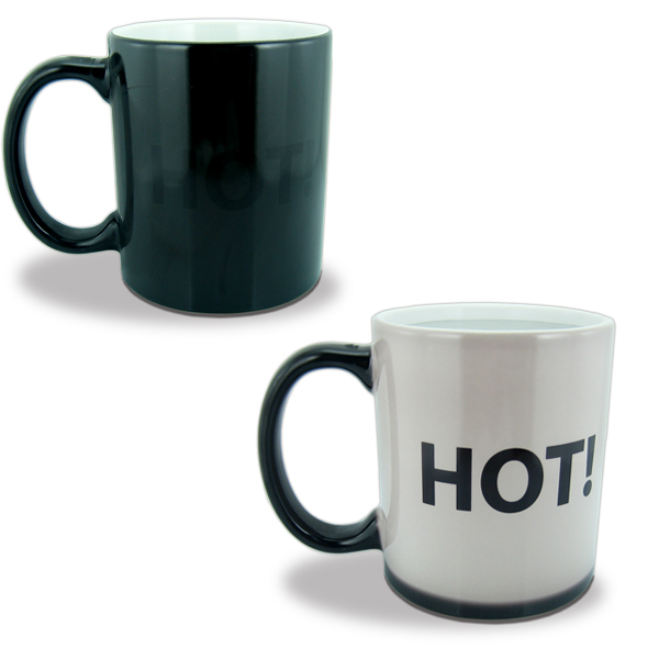 熱度敏感水杯/咖啡杯 - 黑色/白色